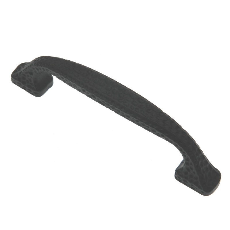 Warwick Rustic Wrought Iron Black 3 3/4 (96mm)cc Hammered Cabinet Handle DH1005BL