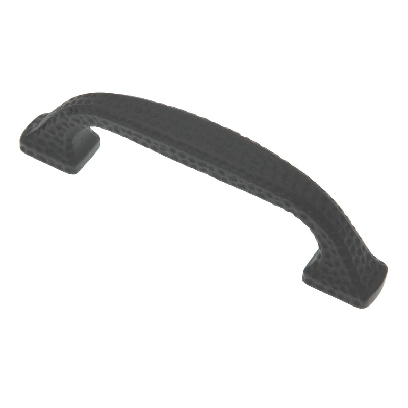 Warwick Rustic Wrought Iron Black 3cc Hammered Cabinet Handle Pull DH1004BL