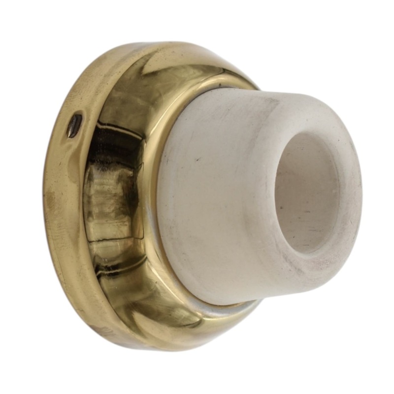Warwick Small Wall Bumper Concave Doorstop, Polished Brass 1 7/8 Base, BH2005PB