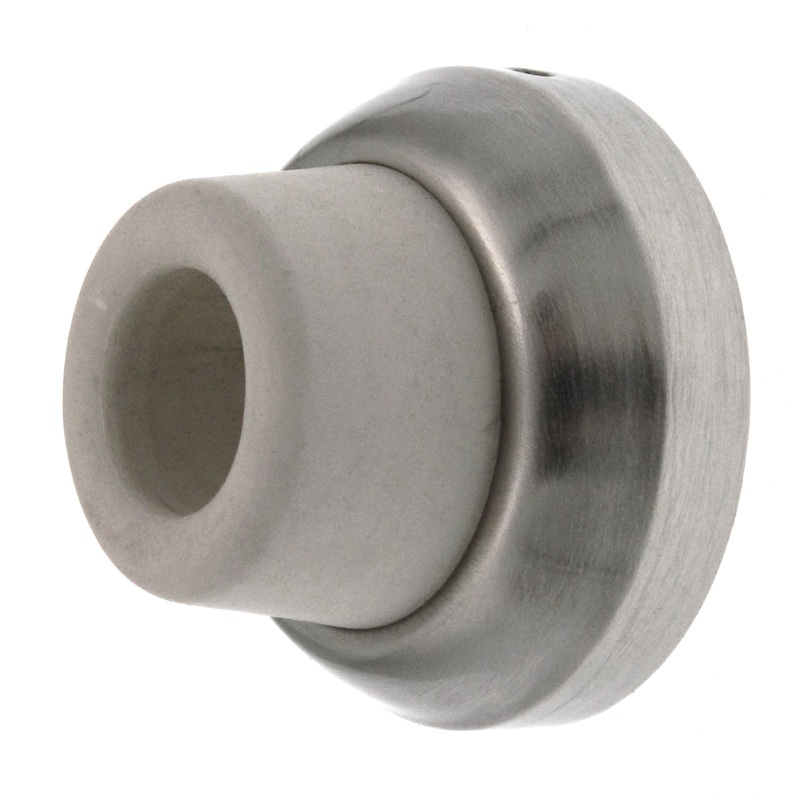 Warwick Small Wall Bumper Concave Doorstop, Satin Nickel 1 7/8 Base, BH2005SN
