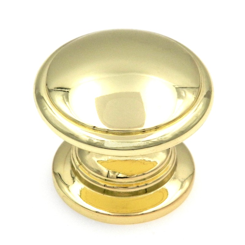 Warwick Traditional Polished Brass 1 1/4 Elegant Cabinet Knob Pull DH1002PB