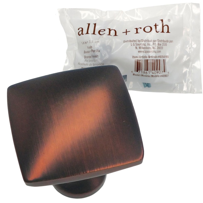 12 Pack Allen + Roth Designer Bronze Gilt Square 1 3/8 Knob 40907
