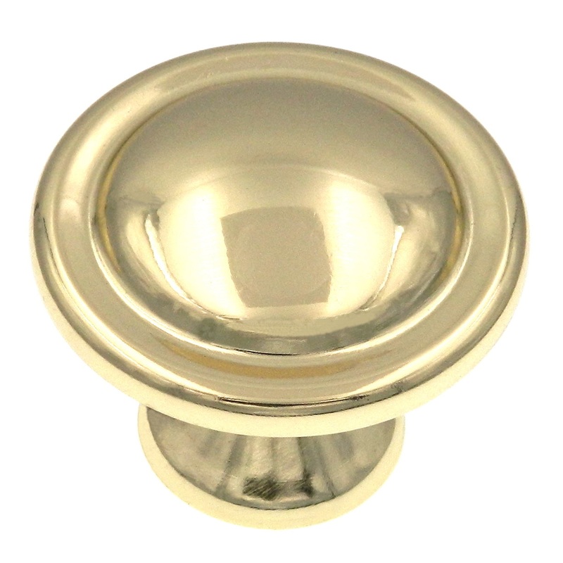5 Pack Ultra Designer’s Edge Polished Brass Large Round BiFold Door Knobs 96310