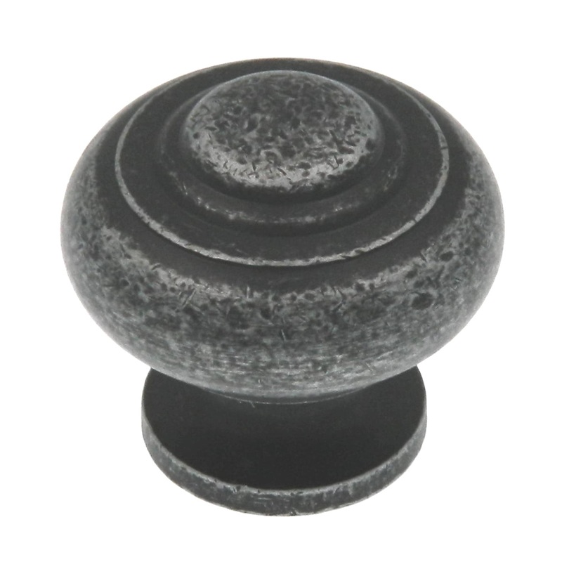 Amerock Inspirations Wrought Iron Dark 1 3/16 Round Cabinet Solid Brass Knob BP4258WID