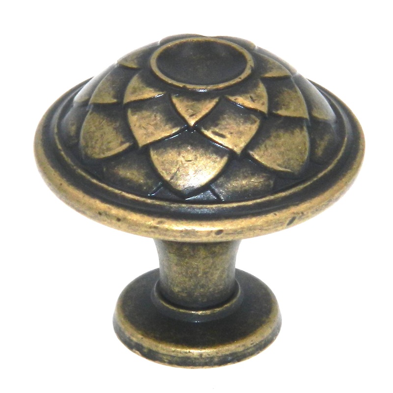 Amerock Padma Distressed Brass 1 3/8 Round Cabinet Pull Knob BP53027DBS