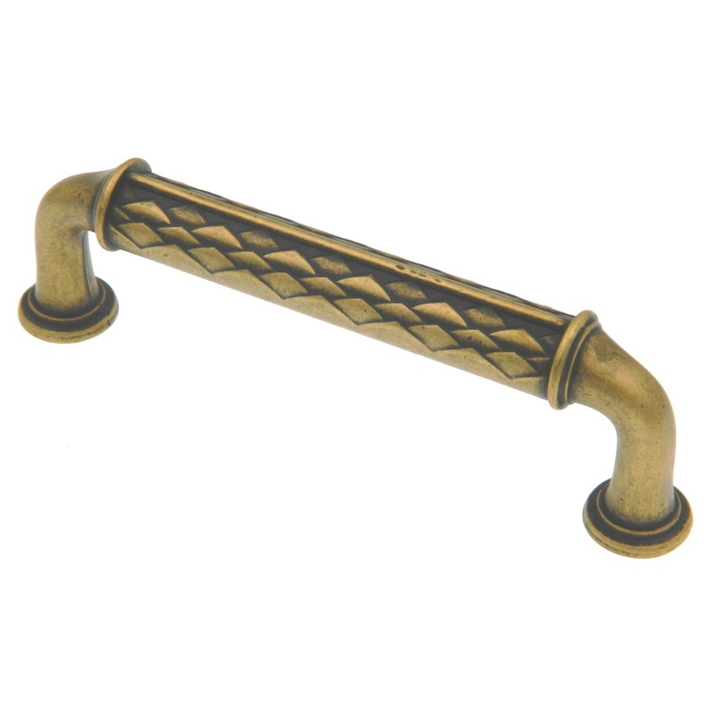 Amerock Padma Distressed Brass 3 3/4 (96mm) Center to Center Cabinet Handle Pull BP53028DBS
