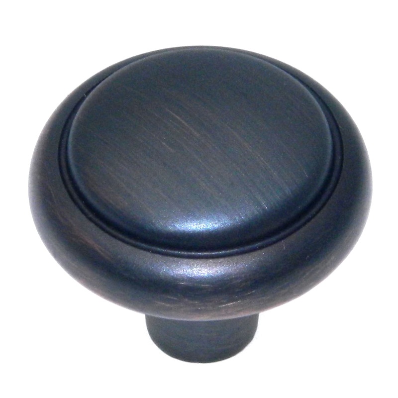 Amerock Sterling Traditions Oil-Rubbed Bronze 1 1/8 Ringed Cabinet Pull Knob BP1308ORB