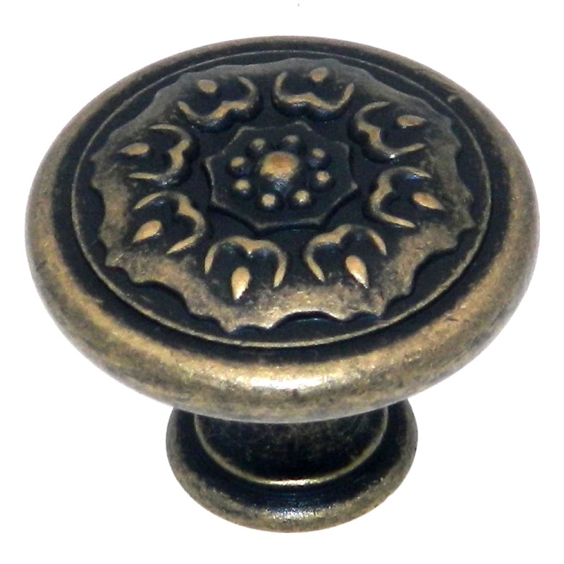 Amerock  Sundara Weathered Brass 1 1/4 Ornate Cabinet Pull Knob BP27030R2