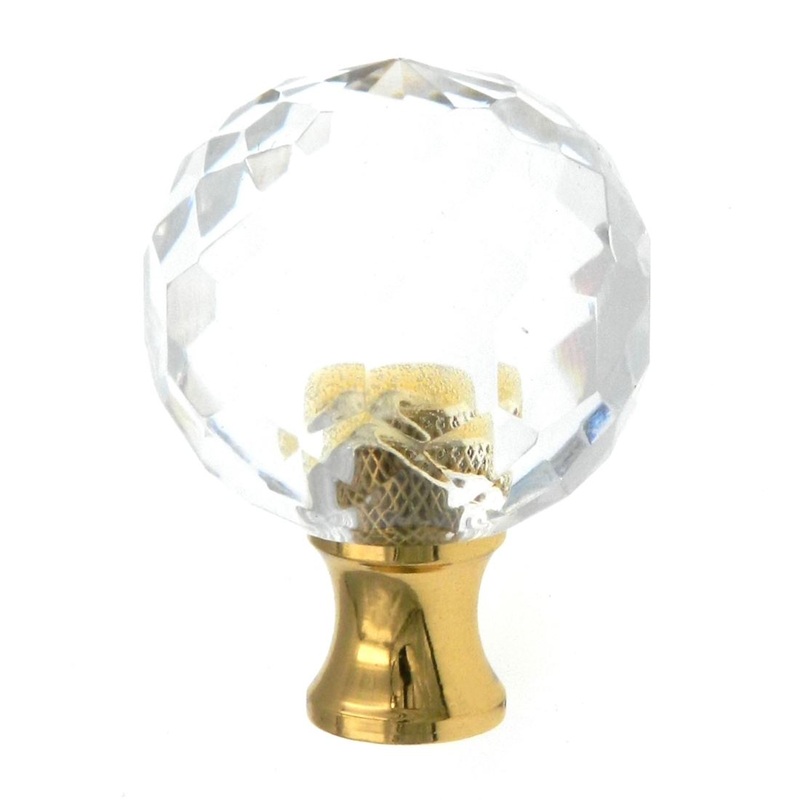 Amerock Traditional Classics Crystal Polished Brass 1 3/16 Round Cabinet Pull Knob BP731CS