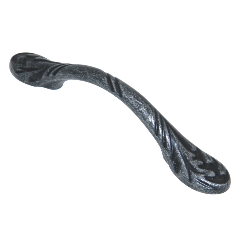 Amerock True Elegance Oak Leaf 3 Ctr. Cabinet Pull Wrought Iron BP1351WI