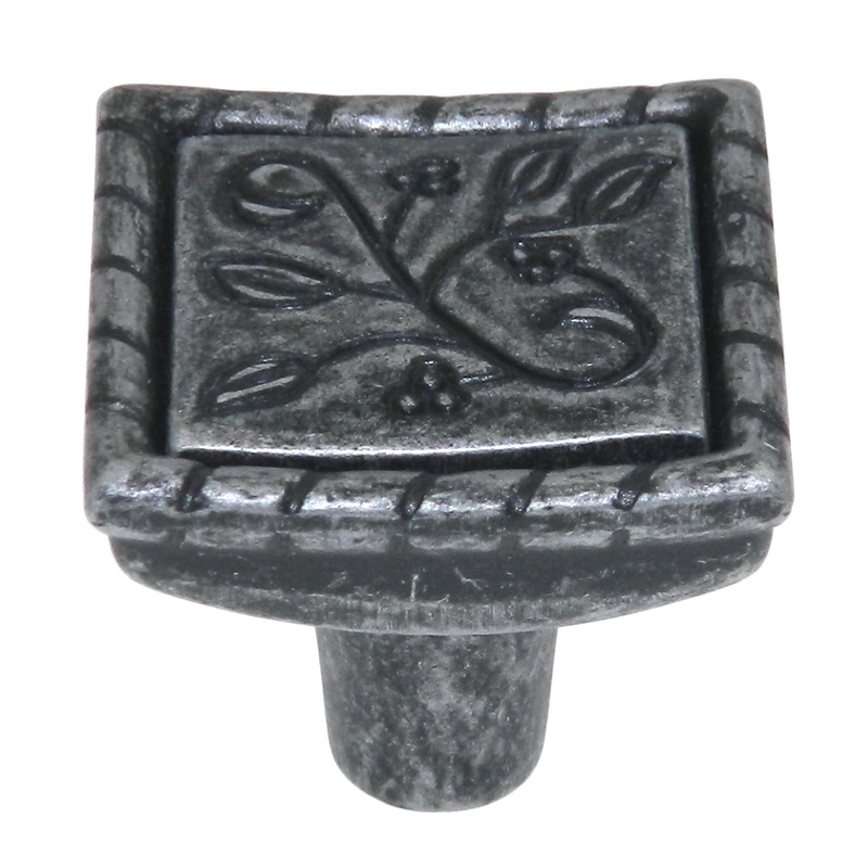Amerock Vineyard Wrought Iron Dark 1 1/8 Leaf Cabinet Pull Knob BP4466WID