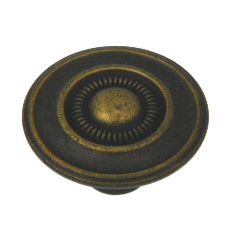 10 Pack Hickory Hardware Cavalier Antique Brass 1 1/2 Cabinet Knob 51846-9069