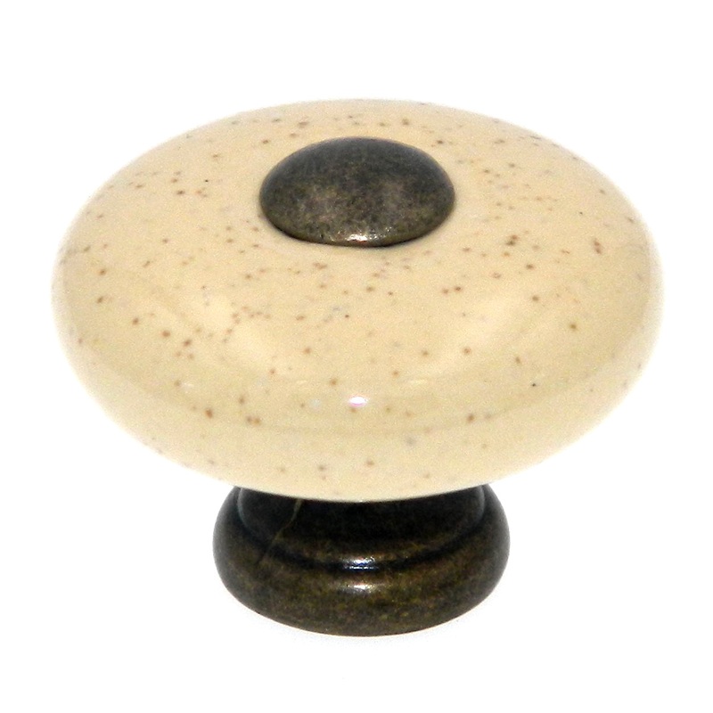 Amerock Allison Light Brass Oatmeal 1 1/4 Round Cabinet Pull Knob 885LB