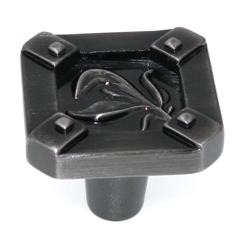 Amerock Ambrosia Pewter 1 1/4 Leaf Cabinet Pull Knob BP4468PWT