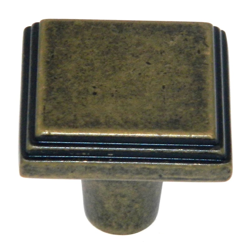 Amerock Manor Weathered Brass 1 Square Cabinet Pull Knob BP26117R2