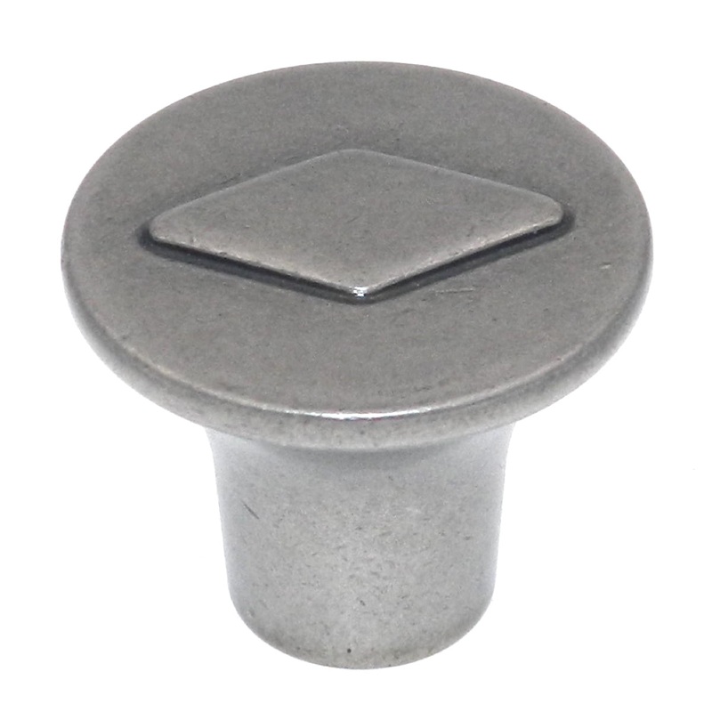 Amerock Vasari Antique Nickel 1 1/8 Diamond Cabinet Pull Knob BP24006AN