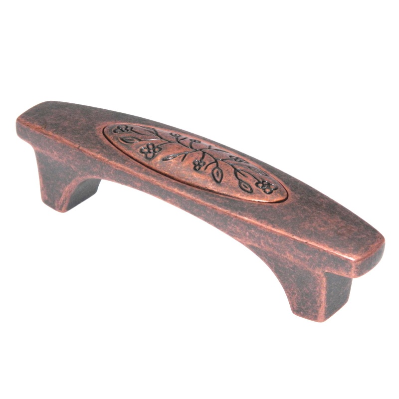 Amerock Vineyard Weathered Copper 3 Center to Center Leaf Cabinet Handle Pull BP4473WC