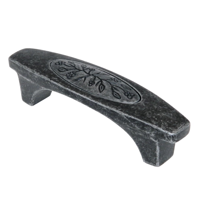 Amerock Vineyard Wrought Iron Dark 3 Center to Center Leaf Cabinet Handle Pull BP4473WID