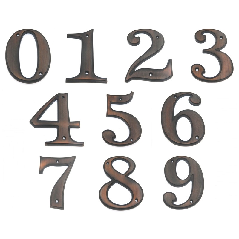 Gatehouse Large 5 Aged Bronze Decorative Stylish Zinc House Address Numbers