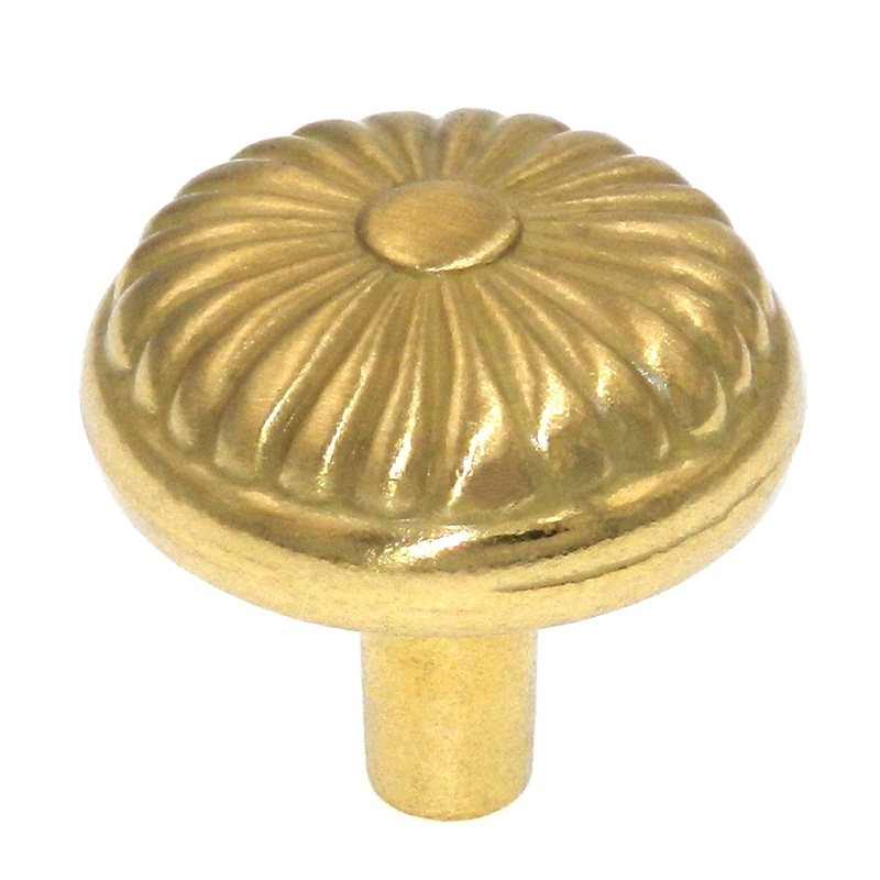 Hickory Hardware Eclipse Satin Brass 1 1/4 Round Cabinet Pull Knob P211-SB