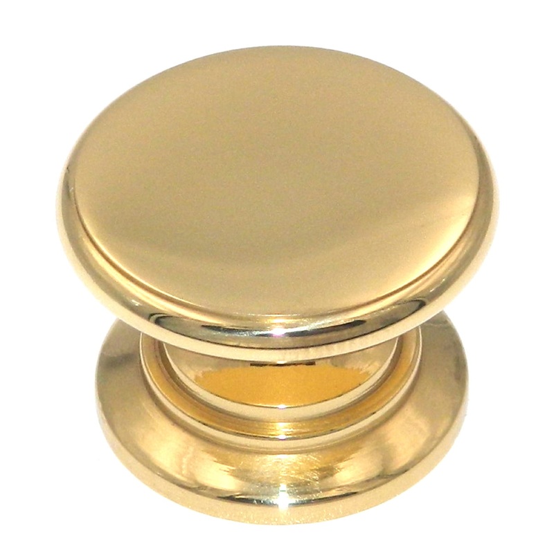 Hickory Hardware Manor House Polished Brass 1 1/8 Round Cabinet Solid Brass Knob P9122