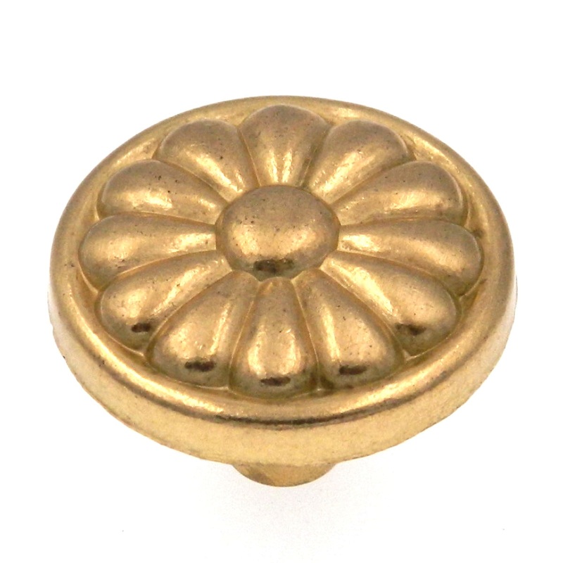 Hickory Hardware Newport Satin Brass 1 1/4 Flower Cabinet Pull Knob P503-SB