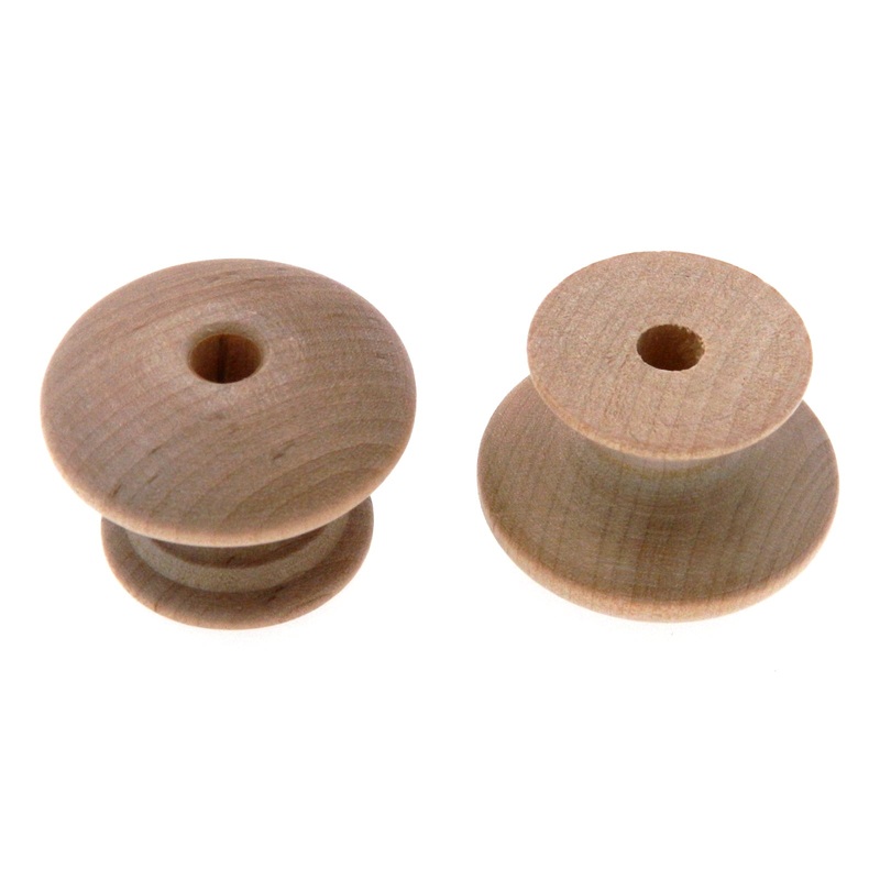 Pair of Hickory Hardware Natural Woodcraft 1 5/8 Unfinished Wood Cabinet Knobs P190-UW