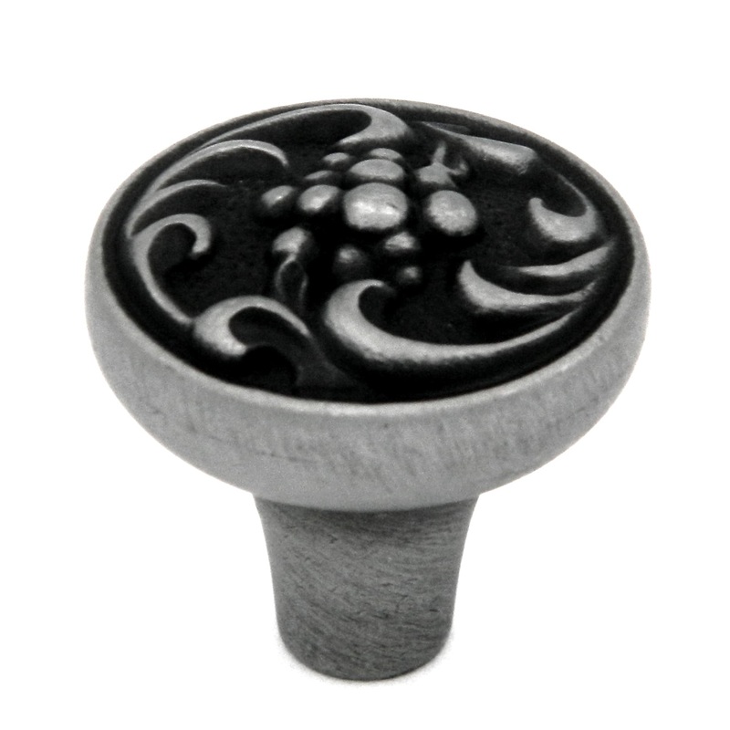 10 Pack Hickory Altair P3094-SPA Satin Pewter Antique 1 3/8 Cabinet Knob Pulls