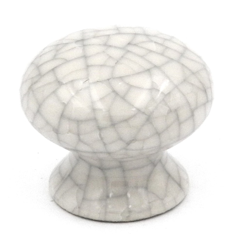 10 Pack Hickory Hardware Callis 1 1/2 Vintage Crackle Porcelain with Brass Insert Cabinet Knob P2186-VC