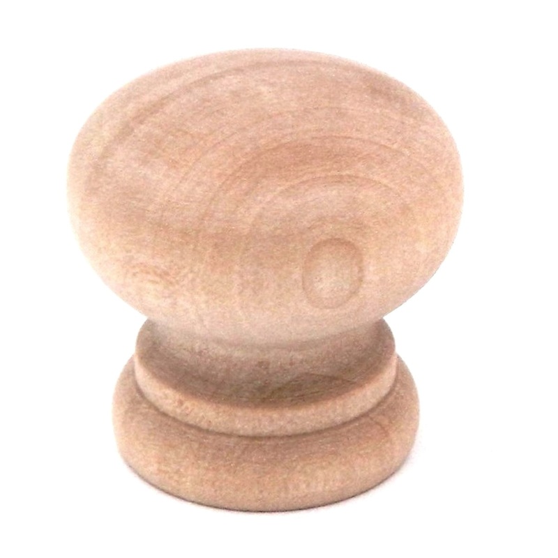 10 Pack Hickory Natural Woodcraft P684-UW Unfinished Wood 1 1/4 Furniture Knobs