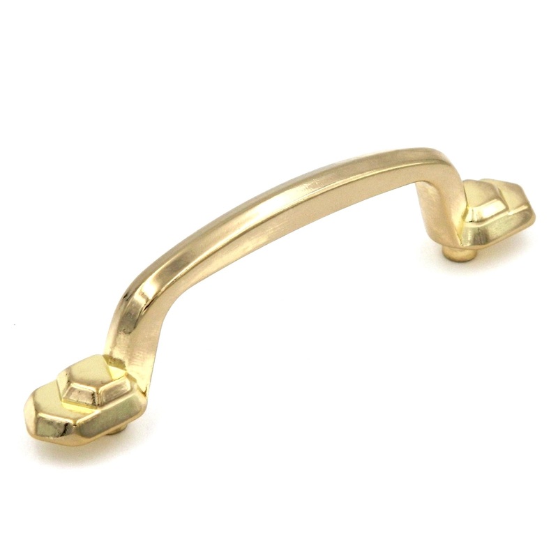 10 Pack Hickory Polished Accents Ultra Brass 3cc Cabinet Handle Pulls P332-UB