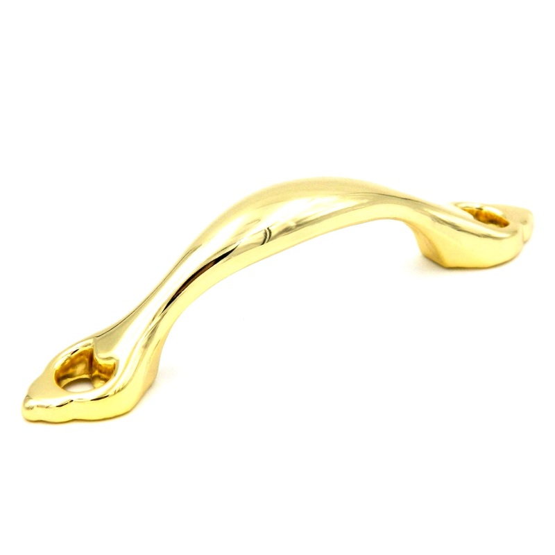 10 Pack Hickory Polished Accents Ultra Brass 3cc Cabinet Handle Pulls P342-UB