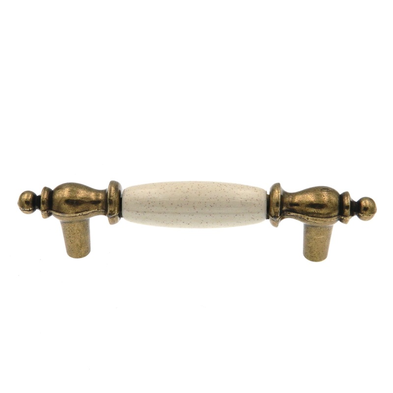10 Pack Hickory Tranquility Lancaster Brass, Oatmeal Ceramic 3cc Handle P250-OM