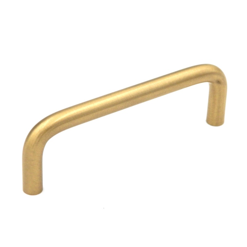10 Pack Hickory Wire Pulls 3 1/2cc Satin Brass Cabinet Wire Pull PW354-04