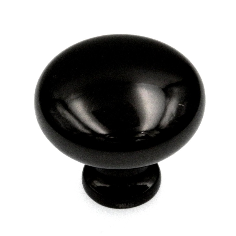 10 Pack Showcase K2361-NB Black Nickel 1 3/16 Smooth Cabinet Knob Pulls