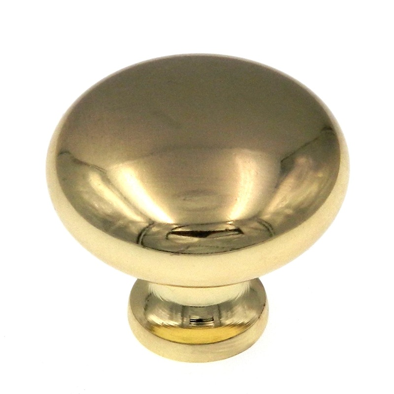 10 Pack Showcase K2361-PB Polished Brass 1 3/16 Smooth Cabinet Knob Pulls