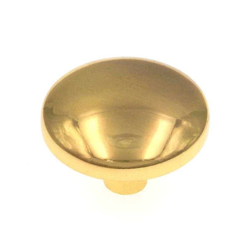 10 Pack Warwick Contemporary Polished Brass 1 1/4 Dome Cabinet Knob Pull DH1014PB