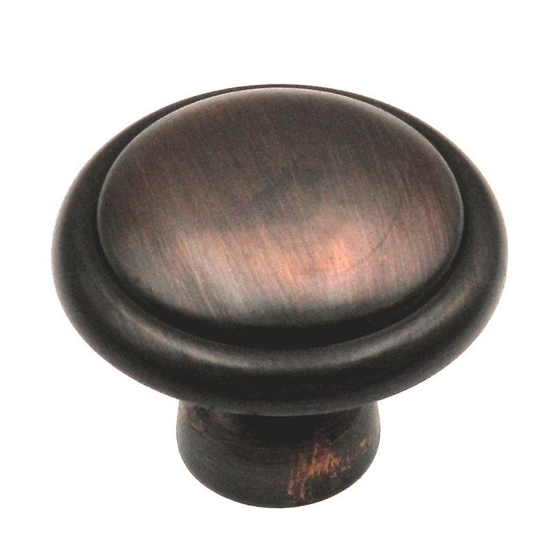 10 Pack Warwick Traditional Oil-Rubbed Bronze 1 1/4 Ringed Cabinet Knob Pull DH1012BZ