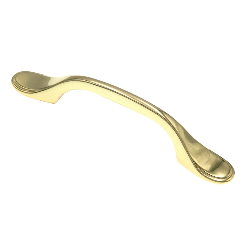 10 Pack Warwick Traditional Polished Brass 3cc Footed Cabinet Handle Pull DH1010PB