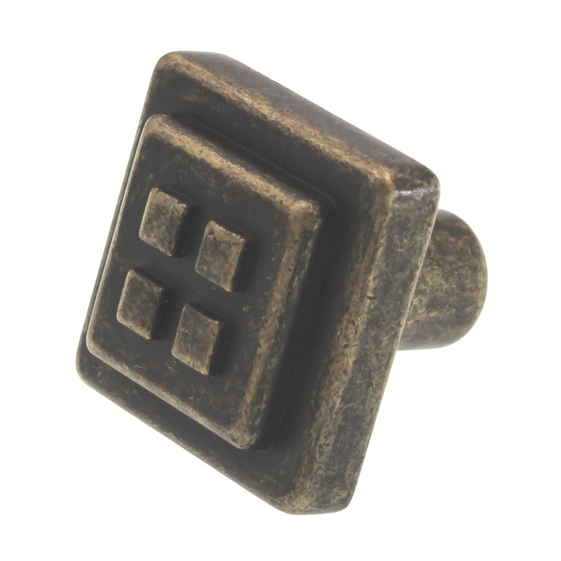 Amerock Forgings Weathered Brass 1 1/8 inch Square Cabinet Knob BP4454R2