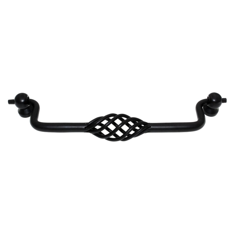 Amerock Village Classics Flat Black 6 1/4 inch (160mm) CTC Bail Pull BP19324FB