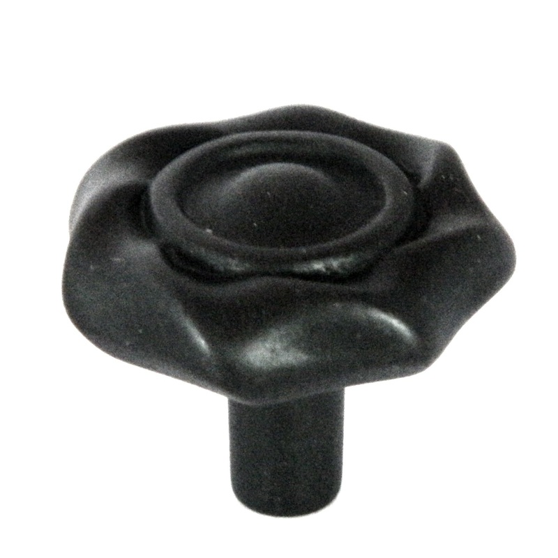 Hickory Charleston Blacksmith Black Iron 1 1/4 Cabinet Knob Pull PA1312-BI