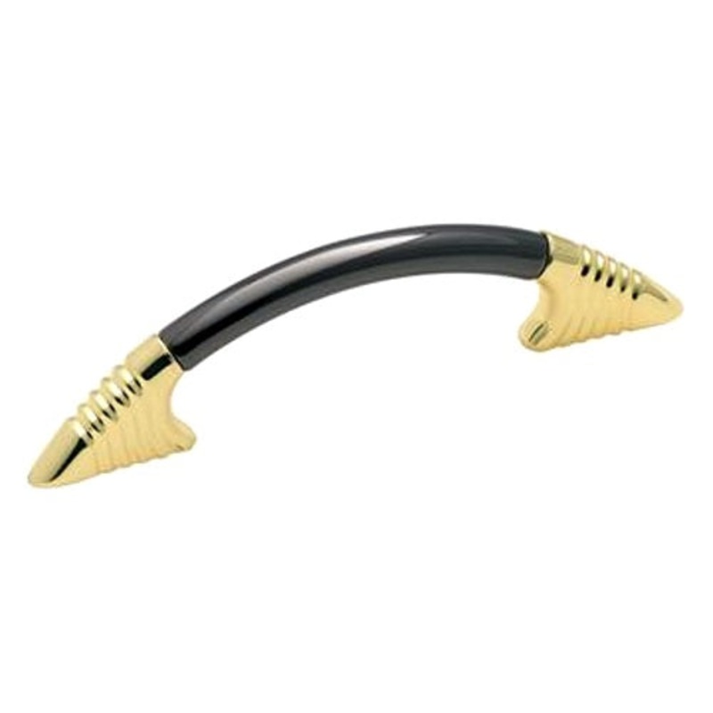 Amerock Allison Polished Brass Black Nickel 3 3/4 (96mm) Solid Brass Arch Cabinet Handle Pull BP4269-BN3
