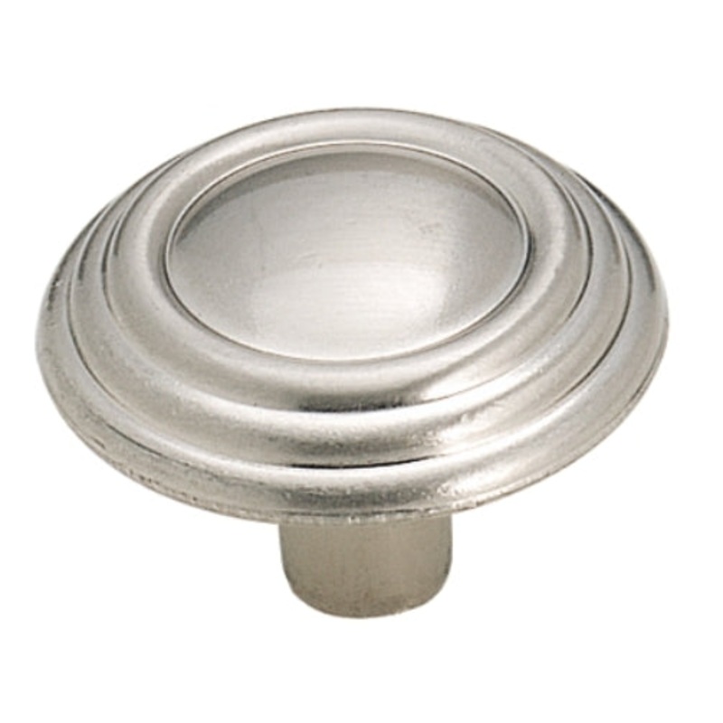 Amerock Brass & Sterling Traditions Sterling Nickel 1 1/4 Ringed Cabinet Knob BP1307-G9
