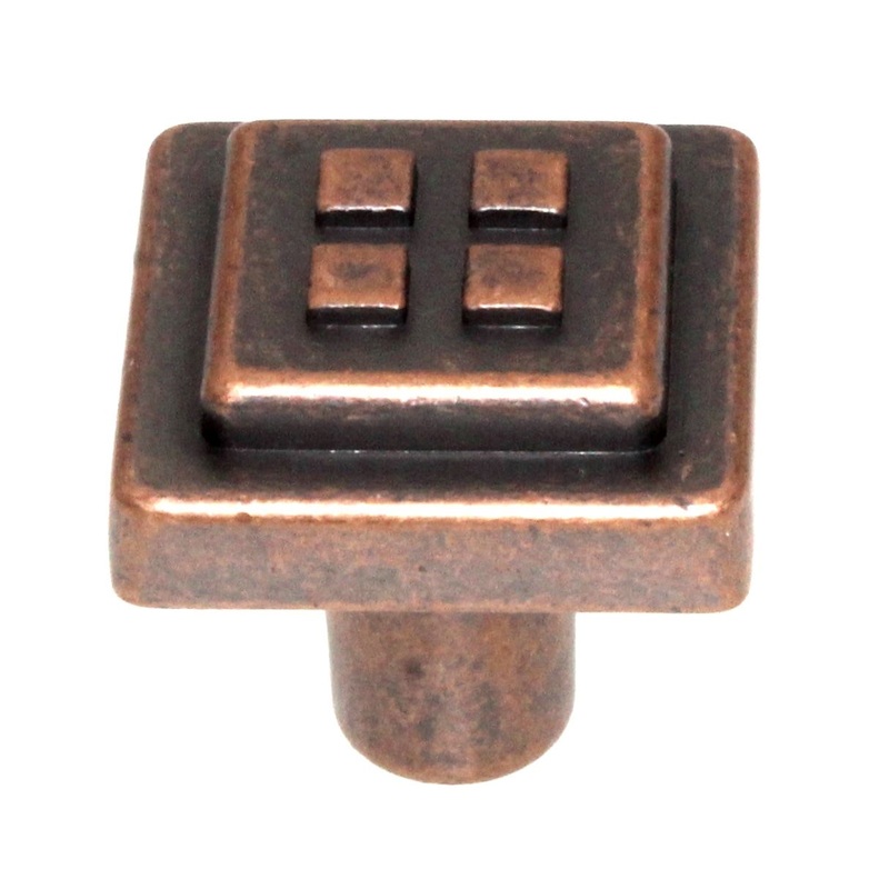 Amerock Forgings 1 1/8 Weathered Copper Square Cabinet Knob BP4454-WC