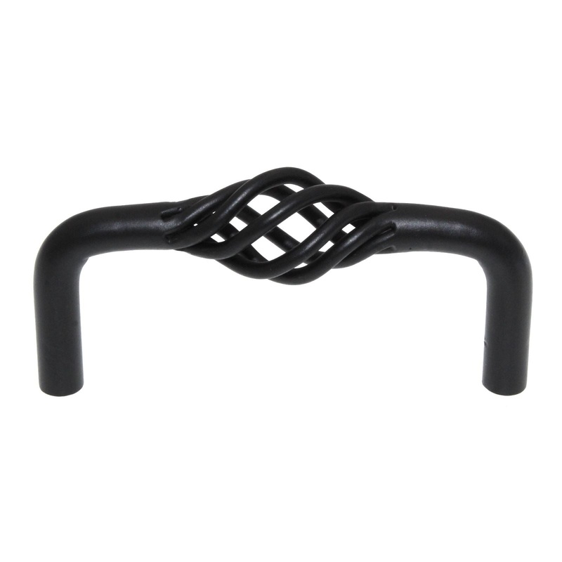 Amerock Village Classics Flat Black 3 inch CTC Cabinet Birdcage Pull BP19322FB