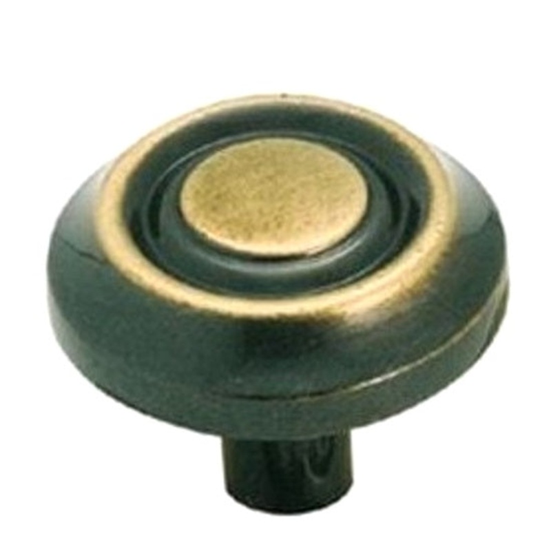 Amerock Allison 1 1/4 Antique English Solid Brass Mushroom Cabinet Knob Pull BP728-AE