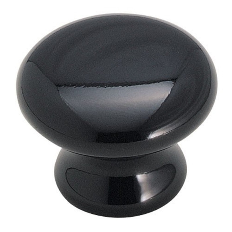 Amerock BP5322-BJ Black 1 1/2 Round Ceramic Cabinet Knob Pulls Allison
