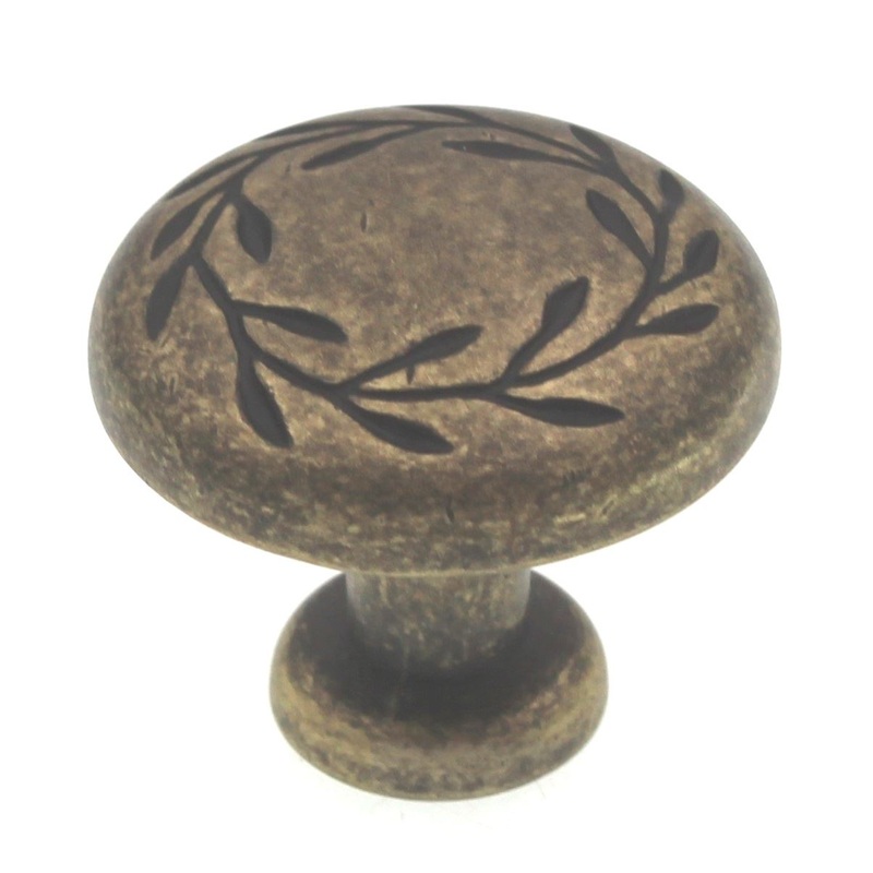 Amerock Inspirations BP1581-R2 Weathered Brass 1 1/4 Leaf Cabinet Knob Pull