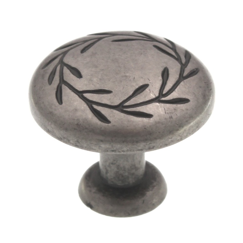 BP1581-WN Weathered Nickel 1 1/4 Leaf Cabinet Knob Pull Amerock Inspirations